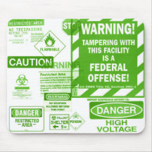 Sinal de aviso verde Mousepad