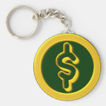 SINAL DE DÓLAR AMARELO E VERDE CHAVEIROS