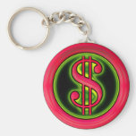 SINAL DE DÓLAR RETRO CHAVEIROS