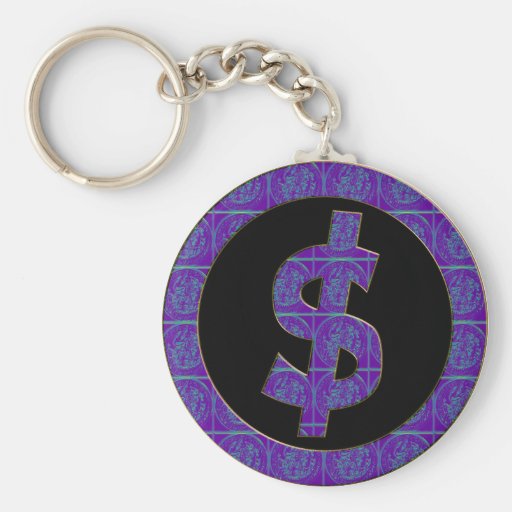 SINAL DE DÓLAR RETRO ROXO CHAVEIROS
