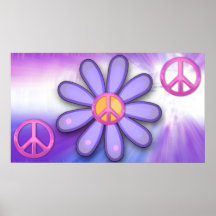 Sinal de paz cor-de-rosa bonito poster