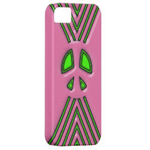Sinal de paz cor-de-rosa e verde iPhone 5 capas