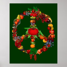 Sinal de paz do vegetariano posters