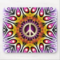 Sinal de paz Mousepad cor-de-rosa roxo Groovy mousepads