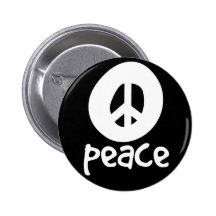 Sinal de paz preto simples boton