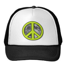 Sinal de paz verde da lua - bonés
