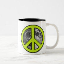 Sinal de paz verde da lua - caneca