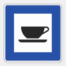 Sinal de tráfego do café adesivo