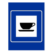 Sinal de tráfego do café cartoes postais