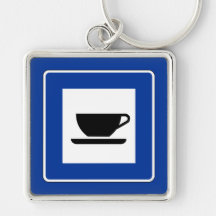 Sinal de tráfego do café chaveiros