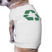 Sinal do reciclar do verde do vintage roupa para caes
