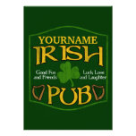 Sinal irlandês personalizado do bar convites personalizados