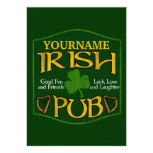 Sinal irlandês personalizado do bar convites personalizados