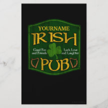 Sinal irlandês personalizado do bar panfleto personalizado