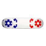 Skate branco vermelho da estrela azul