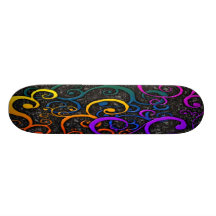 Skate colorido do teste padrão do Flourish