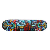 Skate da janela de vitral