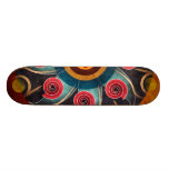 Skate floral da arte do vetor do abstrato da cor