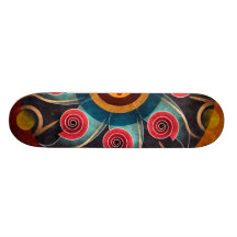 Skate floral da arte do vetor do abstrato da cor