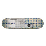 Skate preto & azul retro da alpaca