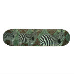 Skate verde retro da zebra