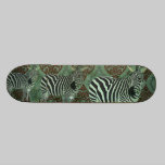 Skate verde retro da zebra skates