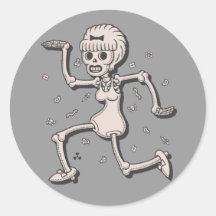 Skelegirl Gogo Adesivo Redondo