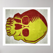 Skull red and yellow