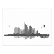 Skyline de Frankfurt - cartão postal, cartão/