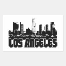 Skyline de Los Angeles Adesivo Retângular
