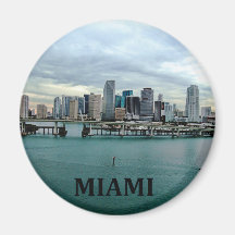 Skyline de Miami Florida Imãs