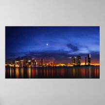 Skyline de Miami no panorama da noite - Posterp