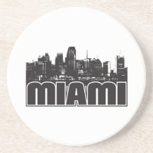 Skyline de Miami Porta Copos Para Bebidas