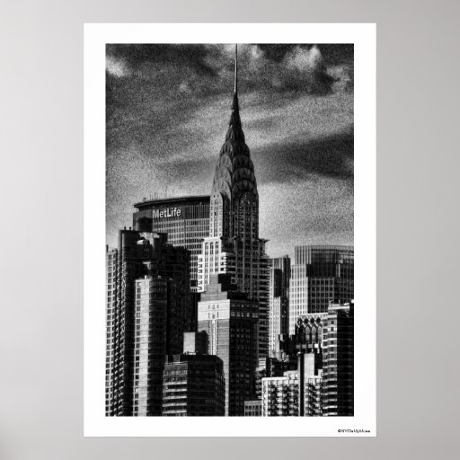 Skyline de NYC: Construção de Chrysler, encontrada Impressão