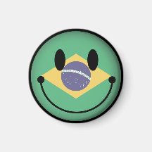 Smiley de Brasil Imã De Geladeira