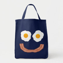 Smiley do bacon dos ovos bolsas para compras
