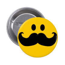 Smiley do bigode (cor customizável do fundo) boton