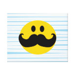 Smiley do bigode impressão de canvas envolvida