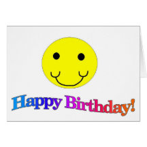 Smiley do feliz aniversario cartao