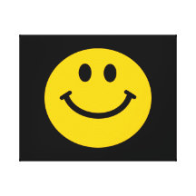 Smiley face amarelo impressão de canvas esticadas