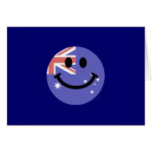 Smiley face australiano da bandeira cartao