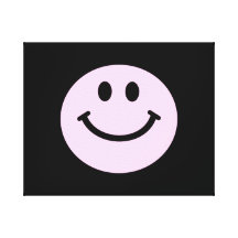 Smiley face cor-de-rosa impressão de canvas esticadas