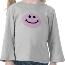 Smiley face cor-de-rosa t-shirts