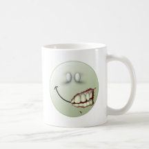 Smiley face do zombi canecas