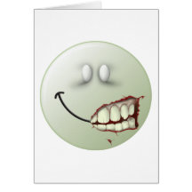 Smiley face do zombi cartoes