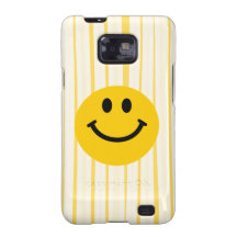 Smiley face em listras amarelas ensolaradas capas samsung galaxy s2