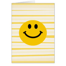 Smiley face em listras amarelas ensolaradas cartão