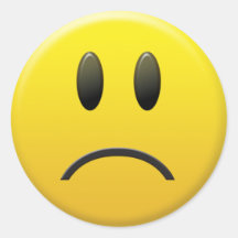 Smiley face triste adesivos em formato redondos