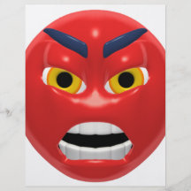 smiley irritado vermelho modelo de panfletos