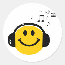 Smiley loving da música adesivo
